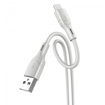 Borofone kabel BX99 Method - USB na MicroUSB - 2,4A 1 metr šedý