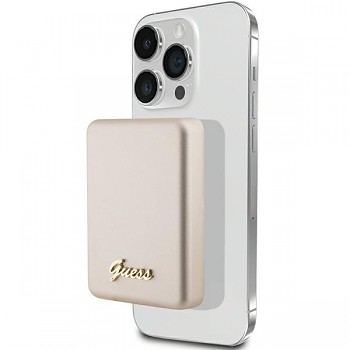 Powerbanka GUESS GUPBM3ALGSGD 3000mAh 5W MagSafe Metal Script Logo - zlatá