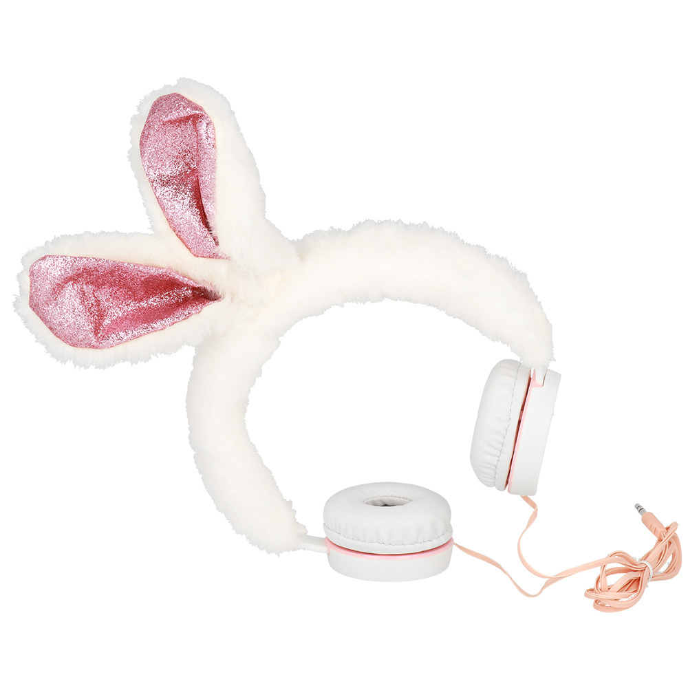 Levně Sluchátka GJBY Plush Rabbit bílá