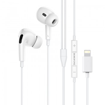 Sluchátka Borofone BM30 Pro Original Series s konektorem Lightning bílá