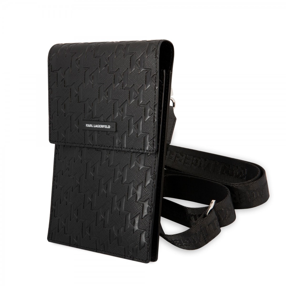 Levně Karl Lagerfeld Saffiano Monogram Wallet Phone Bag Black