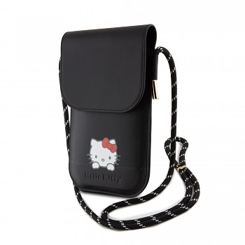 Hello Kitty PU Daydreaming Logo Leather Wallet Phone Bag Black