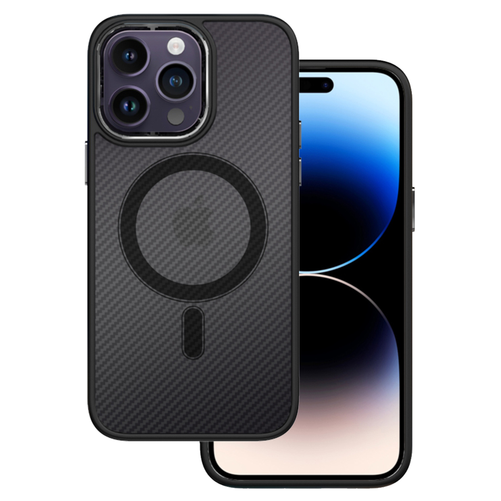 Levně Tel Protect Magnetic Carbon Case pro Iphone 15 Plus Black