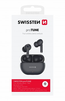 Bluetooth tws sluchátka swissten pro tune černá