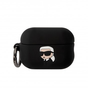 Karl Lagerfeld 3D Logo NFT Karl Head Silikonové Pouzdro pro Airpods Pro 2 Black