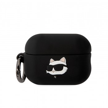 Karl Lagerfeld 3D Logo NFT Choupette Head Silikonové Pouzdro pro Airpods Pro 2 Black
