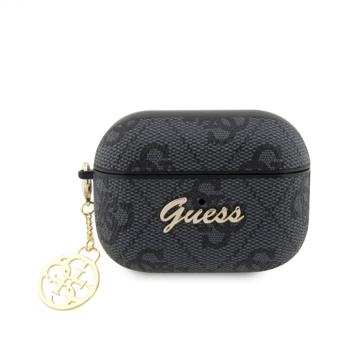 Levně Pouzdro Guess 4G Script Charms PC/PU pro Airpods Pro 2 Black