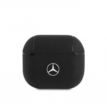 Mercedes Kožené Pouzdro pro AirPods 3 Black