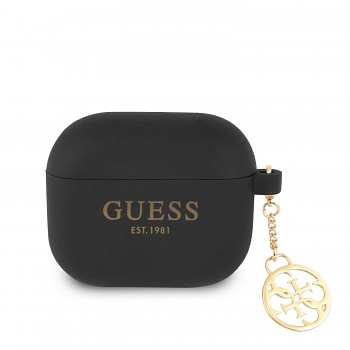 Guess 4G Charms Silikonové Pouzdro pro Airpods 3 Black