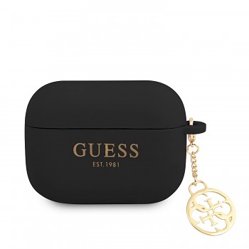 Guess 4G Charms Silikonové Pouzdro pro Airpods Pro Black