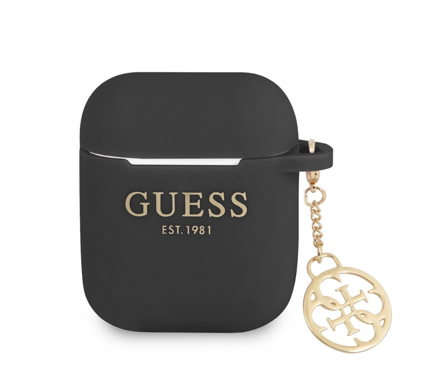 Levně Guess 4G Charms Silikonové Pouzdro pro Airpods 1/2 Black
