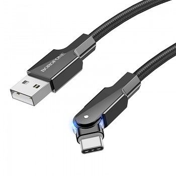 Kabel Borofone BU41 Kelly - USB na typ C - 3A 1,2 metru černý