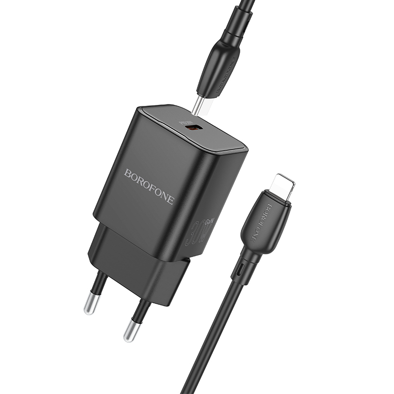 Levně Rychlonabíječka Borofone BN13 vč. datového kabelu Lightning 30W černá