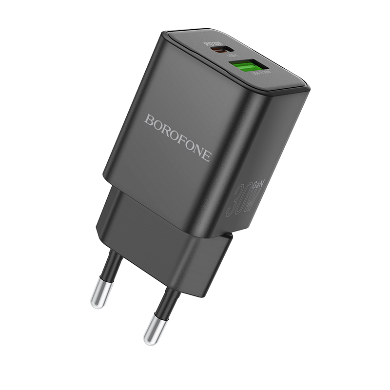 Levně Adaptér Borofone BN14 s funkcí rychlonabíjení Dual 30W černý
