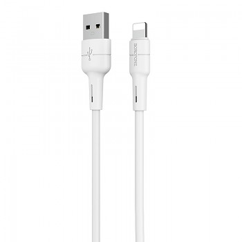 Borofone kabel BX30 Silikonový - USB na Lightning - 2,4A 1 metr bílý
