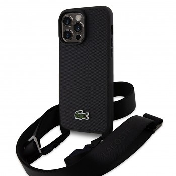Zadní kryt Lacoste Iconic Petit Pique Crossbody Woven Logo pro iPhone 15 Pro Max Black
