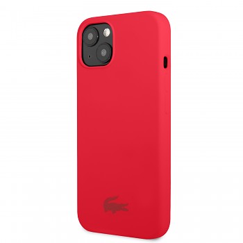 Zadní kryt Lacoste Liquid Silicone Glossy Printing Logo pro iPhone 13 Red