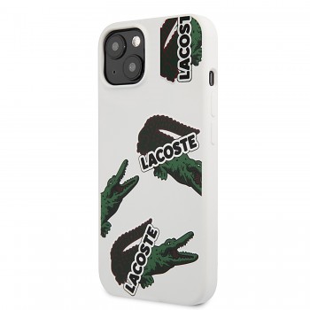 Zadní kryt Lacoste Liquid Silicone Allover Pattern pro iPhone 13 White