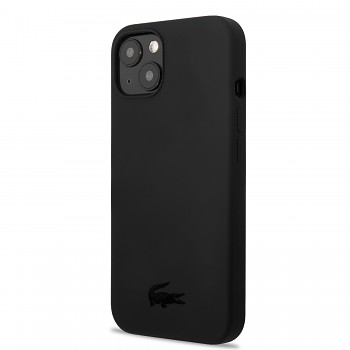 Zadní kryt Lacoste Liquid Silicone Glossy Printing Logo pro iPhone 13 mini černý