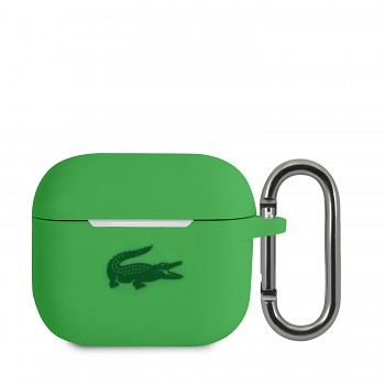 Pouzdro Lacoste Liquid Silicone Glossy Printing Logo pro Airpods 3 zelené