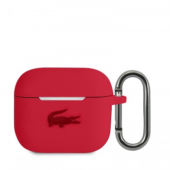 Pouzdro Lacoste Liquid Silicone Glossy Printing Logo pro Airpods 3 červené