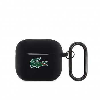 Pouzdro Lacoste Liquid Silicone Croc Logo pro AirPods 3 černé