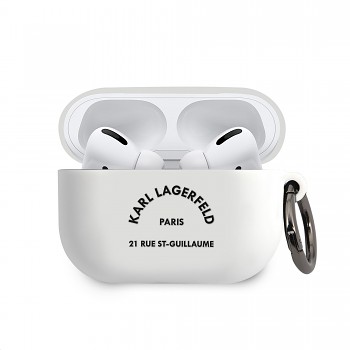 Pouzdro Karl Lagerfeld Rue St Guillaume pro Airpods Pro bílé