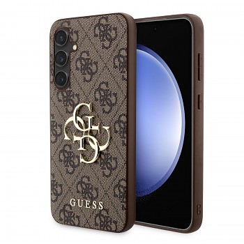 Zadní kryt Guess PU 4G Metal Logo pro Samsung Galaxy S23 FE Brown