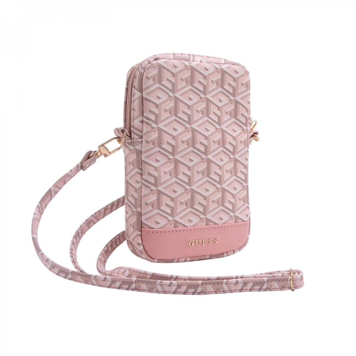 Levně Guess PU G Cube Walltet Phone Bag Zipper Pink