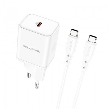 Rychlonabíječka Borofone BN6 vč. datového kabelu USB-C 20W bílá