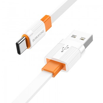 Borofone kabel BX89 Union - USB na typ C - 3A 1 metr bílo-oranžový