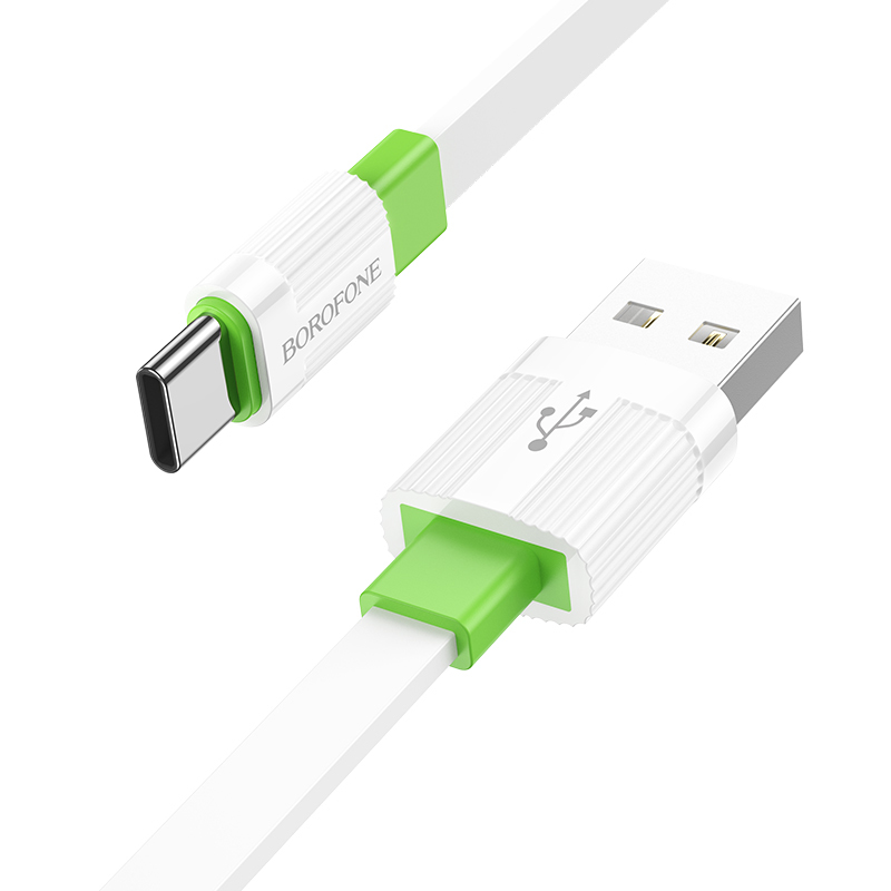 Levně Borofone kabel BX89 Union - USB na typ C - 3A 1 metr bílo-zelený