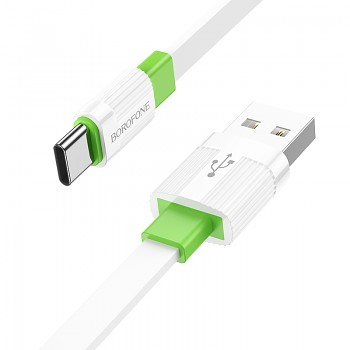 Borofone kabel BX89 Union - USB na typ C - 3A 1 metr bílo-zelený