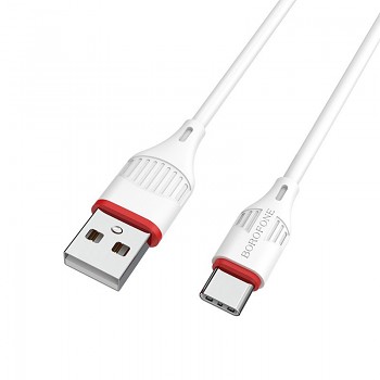 Kabel Borofone BX17 Enjoy - USB na typ C - 3A 1 metr bílý