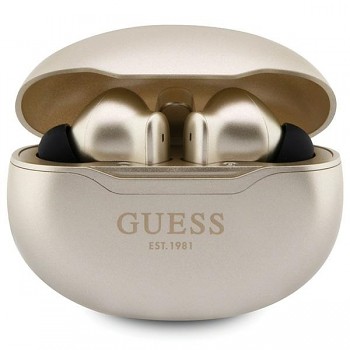 Originální bezdrátová sluchátka TWS GUESS GUTWST50ED + dokovací stanice Classic EST gold