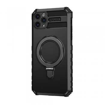 Tel Protect Armor Magsafe Metal Ring Case pro Iphone 11 Pro Max černý