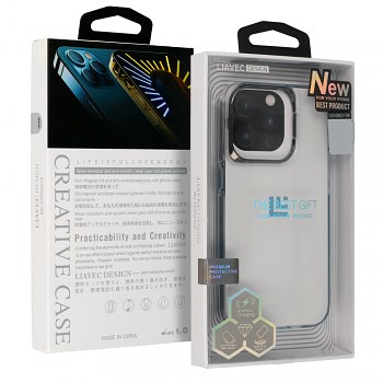 Pouzdro Liavec Transparent pro Iphone 15 Pro Max černé