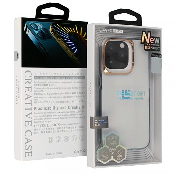 Pouzdro Liavec Transparent pro Iphone 15 Pro Max zlaté