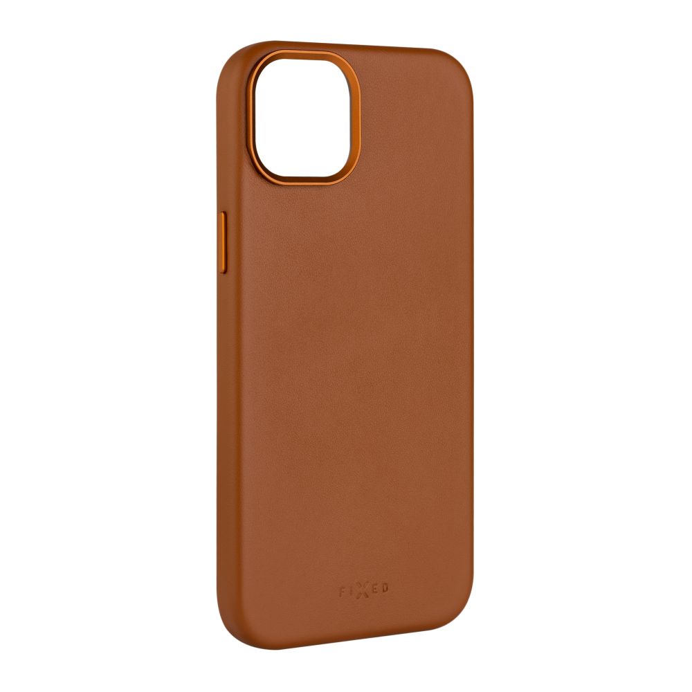 Levně Kožený zadní kryt FIXED MagLeather s podporou MagSafe pro Apple iPhone 14, hnědý
