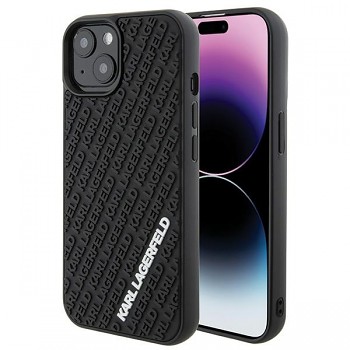 Originální pouzdro KARL LAGERFELD hardcase 3D Rubber Multi Logo KLHCP15S3DMKRLK pro Iphone 15 Black