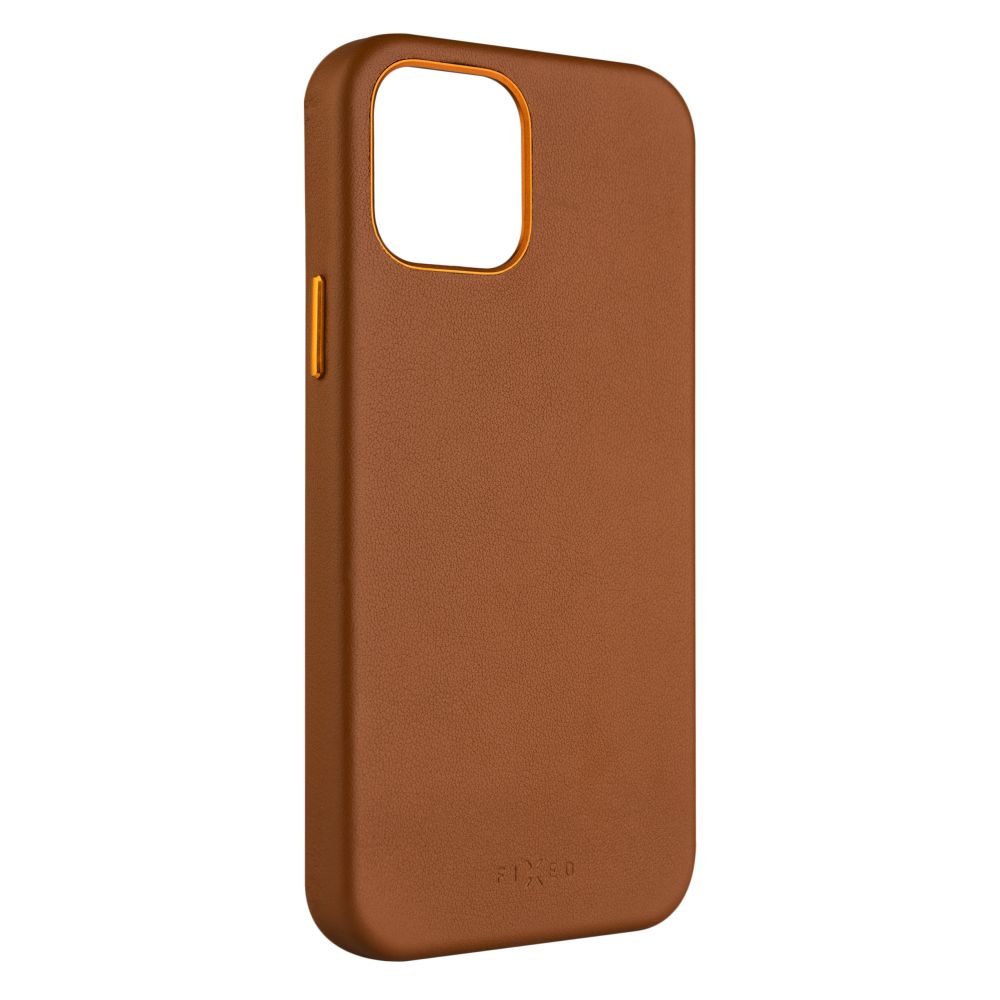 Levně Kožený zadní kryt FIXED MagLeather s podporou MagSafe pro Apple iPhone 12/12 Pro, hnědý