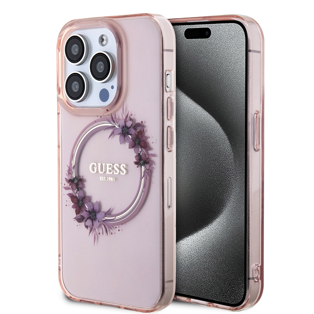 Custodia Guess Per IPhone 13 Pro | Silicone Rosa Chiaro Con Logo Magsafe | Protezione 6,1'' - 3