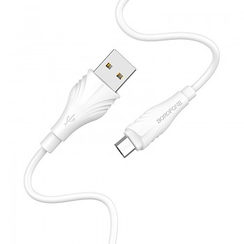Kabel Borofone BX18 Optimal - USB na Micro USB - 2 metry bílý