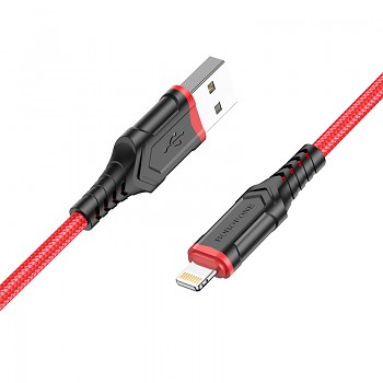 Kabel Borofone BX67 - USB na Lightning - 2,4A 1 metr červený