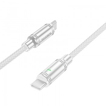 Borofone kabel BU40 Advantage - typ C na typ C - 60W 3A 1,2 metru šedý