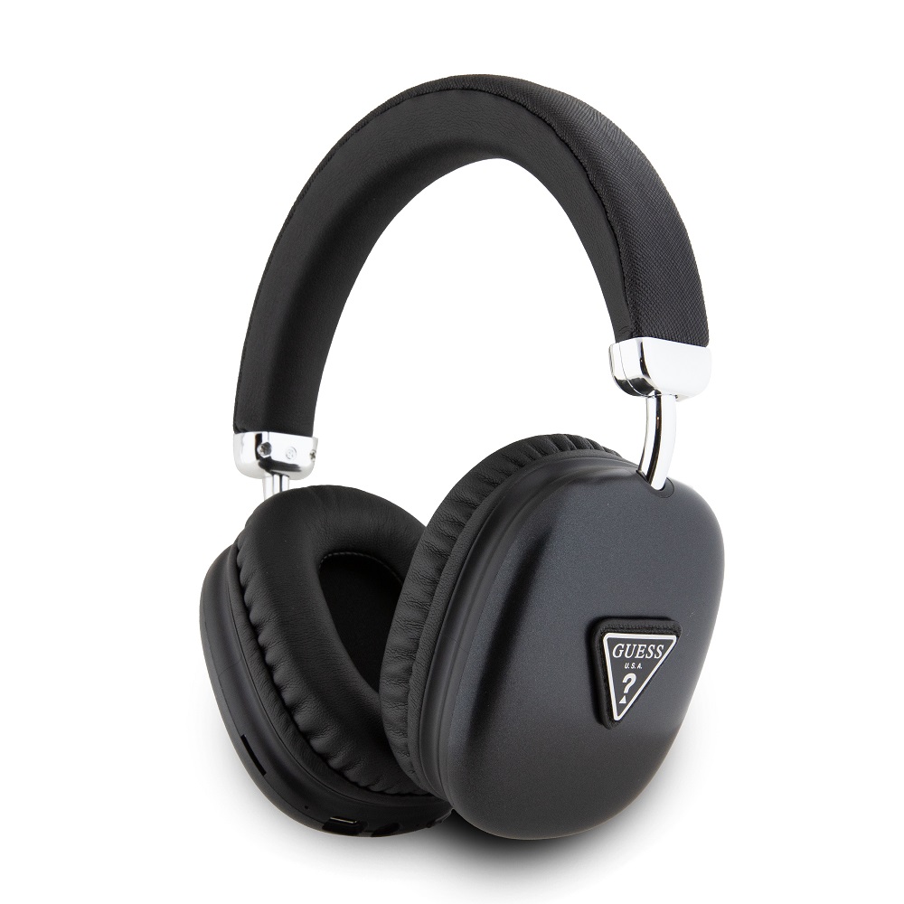 Levně Guess PU Leather 4G Triangle Logo Bluetooth Stereo Headphone Black