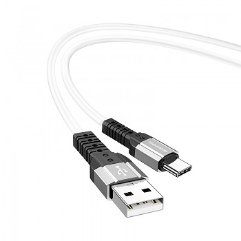 Borofone kabel BX64 Special Silicone - USB na typ C - 3A 1 metr bílý