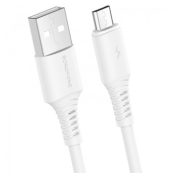 Kabel Borofone BX47 Coolway - USB na Micro USB - 2,4A 1 metr bílý