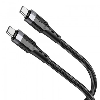 Borofone kabel BU35 Influence - typ C na typ C - 60W 3A 1,2 metru černý