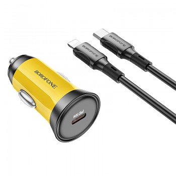 Rychlonabíječka Borofone BZ26 vč. datového kabelu Lightning 30W žlutá